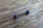 16G Lapis Lazuli 4mm Natural Stone Internally Threaded Surgical Steel Barbell Nipple Ring Cartilage Tragus Helix 16G (1.2mm) Piercing