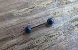16G Lapis Lazuli 4mm Natural Stone Internally Threaded Surgical Steel Barbell Nipple Ring Cartilage Tragus Helix 16G (1.2mm) Piercing