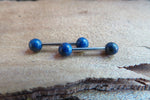 16G Lapis Lazuli 4mm Natural Stone Internally Threaded Surgical Bridge Barbell Nipple Ring Cartilage Tragus Helix 16G (1.2mm) Piercing