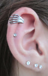 Black Zombie Hand Skeleton Cartilage Lip 16G (1.2mm) Piercing