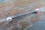 Baby Pink Surgical Steel 316L Barbell Industrial 14G (1.6mm) Piercing 32mm 35mm 38mm