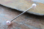Baby Pink Surgical Steel 316L Barbell Industrial 14G (1.6mm) Piercing 32mm 35mm 38mm
