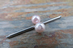 Baby Pink Surgical Steel 316L Barbell Industrial 14G (1.6mm) Piercing 32mm 35mm 38mm