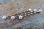 Baby Pink Surgical Steel 316L Barbell Industrial 14G (1.6mm) Piercing 32mm 35mm 38mm