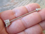 Crystal Arrow Silver Surgical Steel 316L Barbell Industrial Small Balls 14G (1.6mm) Piercing