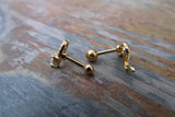 Silver Snake Clear Crystal Gem Cartilage Tragus Barbell 16G (1.2mm) Piercing