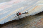 Black Widow Spider Crystal Curve Eyebrow Rook Bar Ring 16g (1.2mm) Piercing