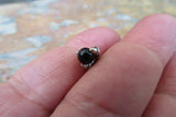 Black Obsidian Silver Dragon Claw Natural Stone Cartilage Tragus Barbell 16G (1.2mm) Piercing