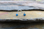 Blue-Green Fire Opal Surgical Steel Nose Piercing Screw or Bone 20G (0.81mm)
