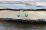 Blue Fire Opal Surgical Steel Nose Piercing Screw or Bone 20G (0.81mm)