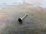 Black Obsidian Natural 3mm Stone Surgical Steel Nose Piercing L Bend or Bone 20G (0.81mm)