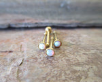 Purple Fire Opal Silver Surgical Steel Nose Piercing Bone or L Bend 20G (0.81mm) Gold Rose Gold