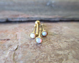 Purple Fire Opal Silver Surgical Steel Nose Piercing Bone or L Bend 20G (0.81mm) Gold Rose Gold