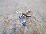 Purple Fire Opal Silver Surgical Steel Nose Piercing Bone or L Bend 20G (0.81mm) Gold Rose Gold