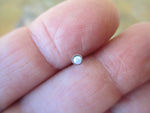 White Fire Opal Rose Gold PVD Surgical Steel Nose Piercing Bone or L Bend 20G (0.81mm) Gold Rose Gold