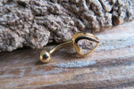 Heart Gold Ion Plated Zirconia Belly Ring 14g (1.6mm) Piercing