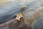 Circle Gold Ion Plated Zirconia Belly Ring 14g (1.6mm) Piercing