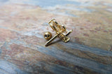 Gold Butterfly Clear Crystal Gem Cartilage Tragus Barbell 16G (1.2mm) Piercing