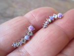 Purple Opal Made with Swarovski Crystals 100% Surgical Steel Cartilage Barbell 16G (1.2mm) Piercing