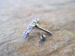 Purple Opal Made with Swarovski Crystals 100% Surgical Steel Cartilage Barbell 16G (1.2mm) Piercing