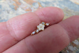 Gold Mother of Pearl Flower Crystal Gem Cartilage Tragus Barbell 16G (1.2mm) Piercing