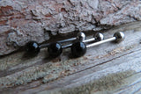 Black Obsidian Titanium Ti6Al4V ELI Implant Grade Natural Stone Barbell Tongue Ring 14g (1.6mm) Piercing