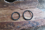Minimalist Set of Two Black Braided Ion Plated Endless Hoop Surgical Steel 316L Piercing 20G 18G 16G Lot of 2 8mm 10mm