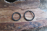 Minimalist Set of Two Black Braided Ion Plated Endless Hoop Surgical Steel 316L Piercing 20G 18G 16G Lot of 2 8mm 10mm