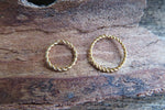 Minimalist Set of Two Gold Braided Ion Plated Endless Hoop Surgical Steel 316L Piercing 20G 18G 16G Lot of 2 8mm 10mm