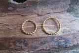 Minimalist Set of Two Gold Braided Ion Plated Endless Hoop Surgical Steel 316L Piercing 20G 18G 16G Lot of 2 8mm 10mm