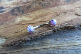 16G 14G White Fire Opal Pronged Belly Ring VCH Ring Vertical Lip Rook 100% Surgical Steel 14g (1.6mm) Piercing Custom Lengths