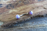 14G Custom Lengths White Fire Opal Pronged Belly Ring VCH Ring 100% Surgical Steel 14g (1.6mm) Piercing