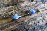 14G Custom Lengths White Fire Opal Pronged Belly Ring VCH Ring 100% Surgical Steel 14g (1.6mm) Piercing