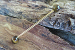 Tiger Eye 14G Black Industrial Surgical Steel Barbell Piercing 14G (1.6mm) 32mm 35mm 38mm