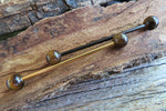 Tiger Eye 14G Gold Industrial Surgical Steel Barbell Piercing 14G (1.6mm) 32mm 35mm 38mm