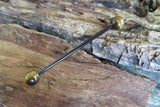 Tiger Eye 14G Black Industrial Surgical Steel Barbell Piercing 14G (1.6mm) 32mm 35mm 38mm