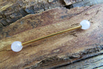 Rose Quartz 14G Gold Industrial Surgical Steel Barbell Piercing 14G (1.6mm) 32mm 35mm 38mm