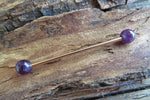 Amethyst 14G Gold IP Industrial Surgical Steel Barbell Piercing 14G (1.6mm) 32mm 35mm 38mm