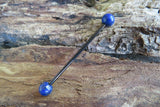 Lapis Lazuli 14G Black Industrial Surgical Steel Barbell Piercing 14G (1.6mm) 32mm 35mm 38mm