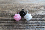 Pair Black Rose Surgical Steel Cartilage Monroe Lip Tragus Flatback 16G (1.2mm) Piercing Set of Two