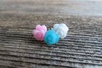 Pair White Rose Surgical Steel Cartilage Monroe Lip Tragus Ball Back 16G (1.2mm) Piercing Set of Two