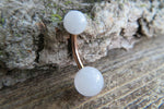 Gold Turquoise Howlite Natural Stone Belly Ring 14G (1.6mm) VCH Piercing 8mm 10mm 11mm 12mm Lengths