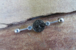 Silver Tree of Life Made with Clear Swarovski Crystals Surgical Steel 316L Barbell Industrial 14G (1.6mm) Piercing 32mm 35mm 38mm