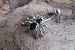 Petite Black Crystal Spider Belly Ring 14g (1.6mm) Piercing