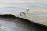 Gold Crescent Moon Clear Crystal Gem Cartilage Tragus Flatback Barbell 16G (1.2mm) Piercing 6mm 8mm