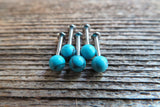 Turquoise Howlite Natural Stone Cartilage Labret Monroe Tragus Flatback Surgical Steel Barbell Piercing 16G (1.2mm) 6mm 8mm 10mm