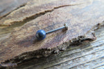 Lapis Lazuli Natural Stone Cartilage Labret Monroe Tragus Flatback Surgical Steel Barbell Piercing 16G (1.2mm) 6mm 8mm 10mm