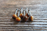 Tiger Eye Natural Stone Cartilage Labret Monroe Tragus Flatback Surgical Steel Barbell Piercing 16G (1.2mm) 6mm 8mm 10mm
