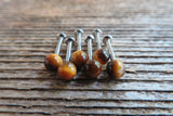 Tiger Eye Natural Stone Cartilage Labret Monroe Tragus Flatback Surgical Steel Barbell Piercing 16G (1.2mm) 6mm 8mm 10mm