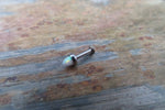 Blue Opal Cone Cartilage Labret Monroe Tragus Flatback Surgical Steel Barbell Piercing 16G (1.2mm) 6mm 8mm 10mm